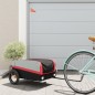 vidaXL Remolque para bicicleta hierro negro y rojo 30 kg vidaXL Remolque para bicicleta hierro negro y rojo 30 kg