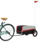 vidaXL Remolque para bicicleta hierro negro y rojo 30 kg vidaXL Remolque para bicicleta hierro negro y rojo 30 kg
