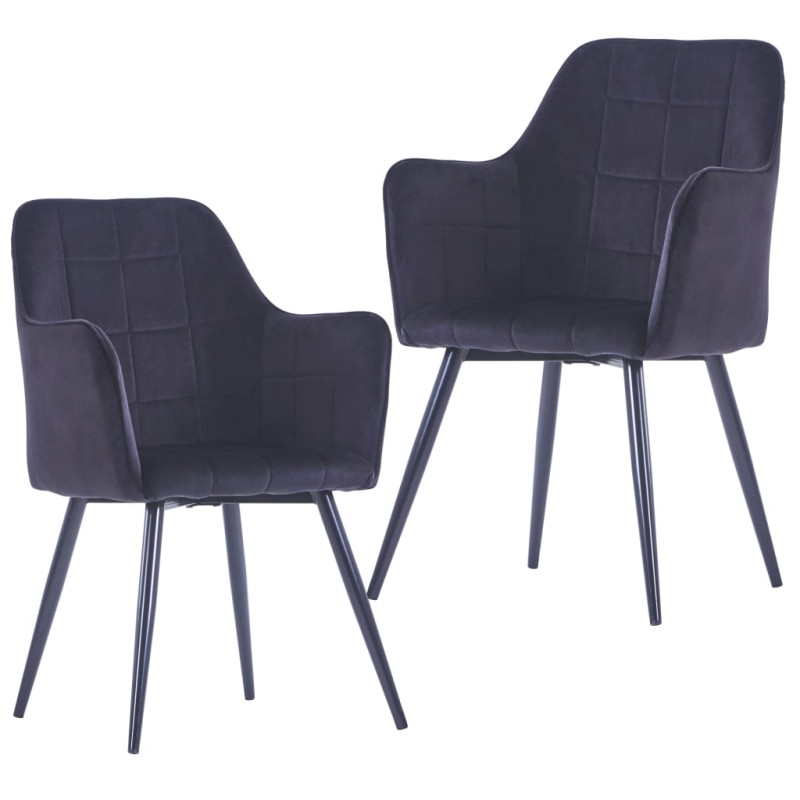vidaXL Sillas de comedor 2 unidades terciopelo negro vidaXL Sillas de comedor 2 unidades terciopelo negro