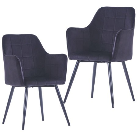 vidaXL Sillas de comedor 2 unidades terciopelo negro