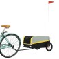 vidaXL Remolque para bicicleta hierro negro y amarillo 30 kg vidaXL Remolque para bicicleta hierro negro y amarillo 30 kg