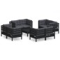 vidaXL Muebles de jardín 9 pzas con cojines antracita madera de pino vidaXL Muebles de jardín 9 pzas con cojines antracita madera de pino