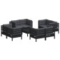 vidaXL Muebles de jardín 9 pzas con cojines antracita madera de pino vidaXL Muebles de jardín 9 pzas con cojines antracita madera de pino