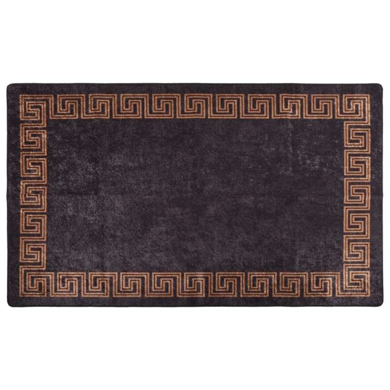 vidaXL Alfombra lavable antideslizante negro y dorado 120x170 cm vidaXL Alfombra lavable antideslizante negro y dorado 120x170 cm