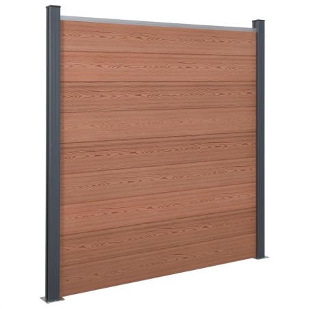 vidaXL Juego de paneles de valla WPC marrón 180x186 cm