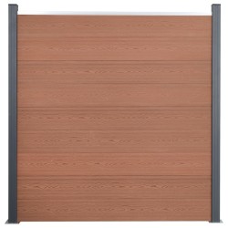 vidaXL Juego de paneles de valla WPC marrón 180x186 cm