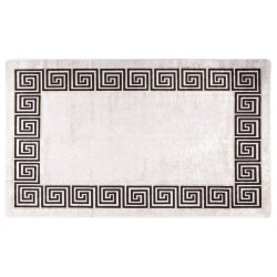 vidaXL Alfombra lavable antideslizante blanco y negro 150x230 cm