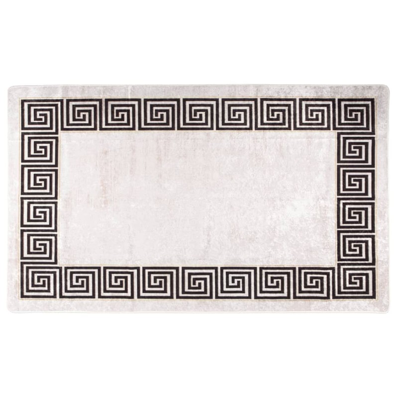 vidaXL Alfombra lavable antideslizante blanco y negro 150x230 cm vidaXL Alfombra lavable antideslizante blanco y negro 150x230 cm