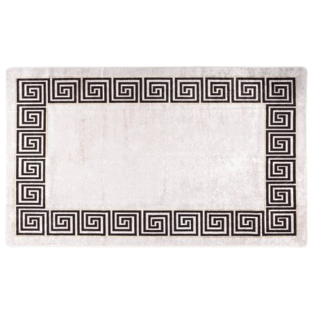 vidaXL Alfombra lavable antideslizante blanco y negro 150x230 cm
