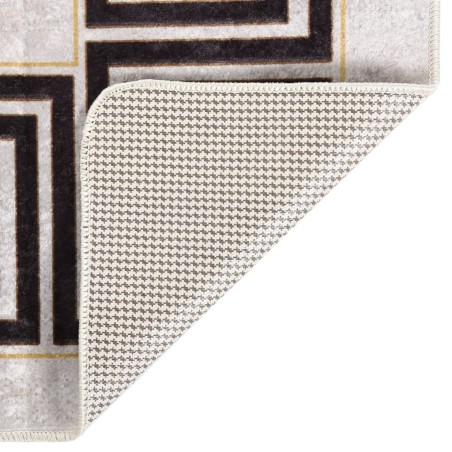 vidaXL Alfombra lavable antideslizante blanco y negro 150x230 cm