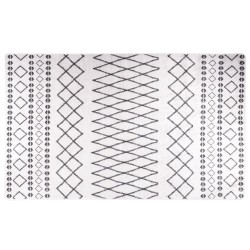 vidaXL Alfombra lavable antideslizante negro y blanco 120x170 cm