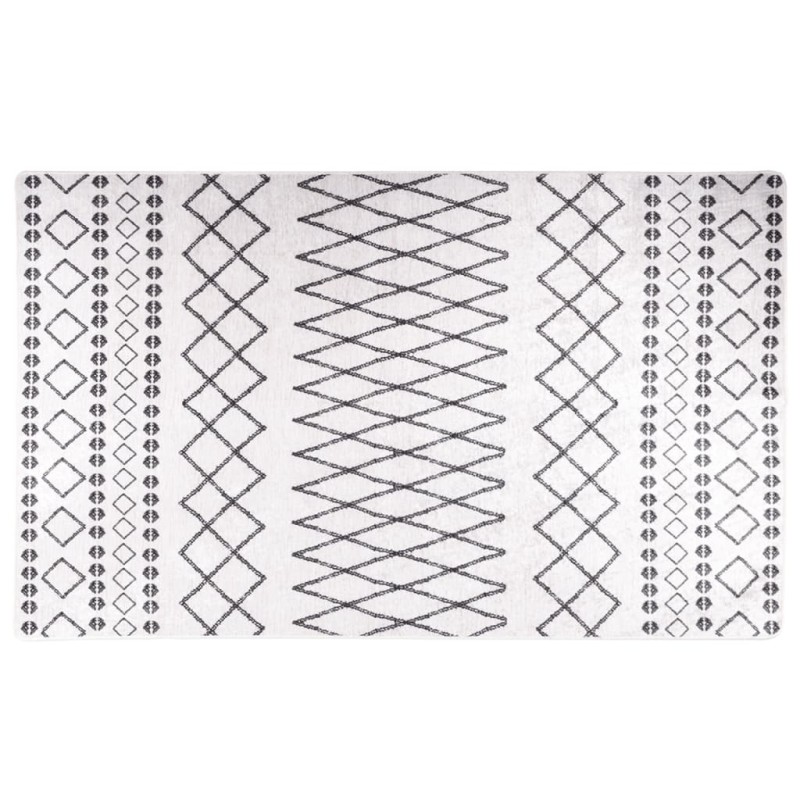vidaXL Alfombra lavable antideslizante negro y blanco 120x170 cm vidaXL Alfombra lavable antideslizante negro y blanco 120x170 cm