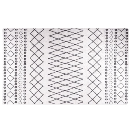 vidaXL Alfombra lavable antideslizante negro y blanco 120x170 cm