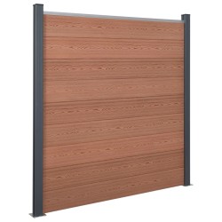 vidaXL Juego de paneles de valla WPC marrón 699x186 cm