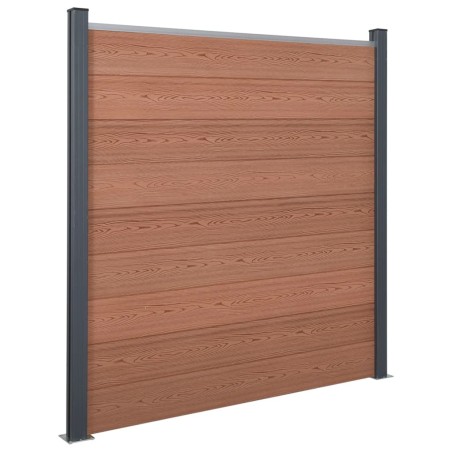 vidaXL Juego de paneles de valla WPC marrón 699x186 cm