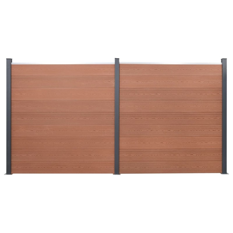 vidaXL Juego de paneles de valla WPC marrón 353x186 cm vidaXL Juego de paneles de valla WPC marrón 353x186 cm