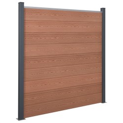 vidaXL Juego de paneles de valla WPC marrón 353x186 cm