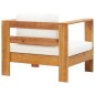 vidaXL Silla de jardín con cojín madera maciza de acacia color crema vidaXL Silla de jardín con cojín madera maciza de acacia color crema