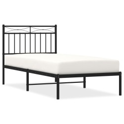 vidaXL Estructura de cama con cabecero metal negro 90x200 cm