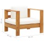 vidaXL Silla de jardín con cojín madera maciza de acacia color crema vidaXL Silla de jardín con cojín madera maciza de acacia color crema