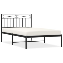 vidaXL Estructura de cama con cabecero metal negro 100x200 cm
