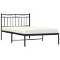 vidaXL Estructura de cama con cabecero metal negro 100x200 cm vidaXL Estructura de cama con cabecero metal negro 100x200 cm