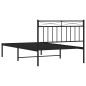 vidaXL Estructura de cama con cabecero metal negro 100x200 cm vidaXL Estructura de cama con cabecero metal negro 100x200 cm