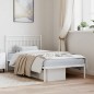 vidaXL Estructura de cama de metal con cabecero blanco 100x190 cm vidaXL Estructura de cama de metal con cabecero blanco 100x190 cm