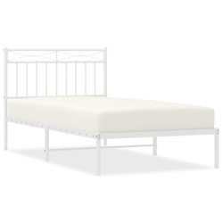 vidaXL Estructura de cama de metal con cabecero blanco 100x190 cm