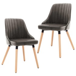 vidaXL Sillas de comedor 2 unidades terciopelo gris oscuro