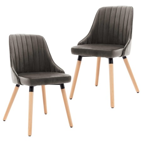 vidaXL Sillas de comedor 2 unidades terciopelo gris oscuro