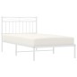 vidaXL Estructura de cama de metal con cabecero blanco 100x190 cm vidaXL Estructura de cama de metal con cabecero blanco 100x190 cm