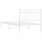 vidaXL Estructura de cama de metal con cabecero blanco 100x190 cm vidaXL Estructura de cama de metal con cabecero blanco 100x190 cm