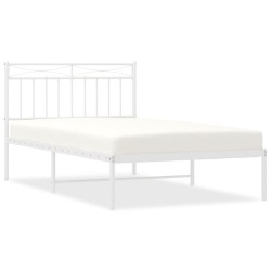 vidaXL Estructura de cama de metal con cabecero blanco 107x203 cm