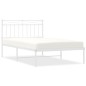 vidaXL Estructura de cama de metal con cabecero blanco 107x203 cm vidaXL Estructura de cama de metal con cabecero blanco 107x203 cm