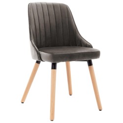 vidaXL Sillas de comedor 2 unidades terciopelo gris oscuro