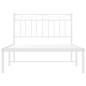 vidaXL Estructura de cama de metal con cabecero blanco 107x203 cm vidaXL Estructura de cama de metal con cabecero blanco 107x203 cm