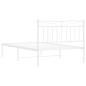 vidaXL Estructura de cama de metal con cabecero blanco 107x203 cm vidaXL Estructura de cama de metal con cabecero blanco 107x203 cm
