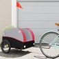 vidaXL Remolque para bicicleta hierro negro y rojo 45 kg vidaXL Remolque para bicicleta hierro negro y rojo 45 kg