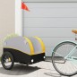 vidaXL Remolque para bicicleta hierro negro y amarillo 45 kg vidaXL Remolque para bicicleta hierro negro y amarillo 45 kg