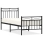 vidaXL Estructura de cama con cabecero y estribo metal negro 75x190 cm vidaXL Estructura de cama con cabecero y estribo metal negro 75x190 cm