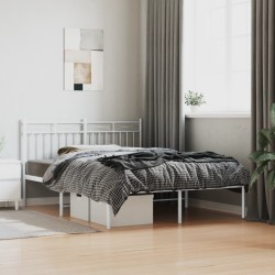 vidaXL Estructura de cama con cabecero metal blanca 140x200 cm