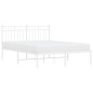 vidaXL Estructura de cama con cabecero metal blanca 140x200 cm vidaXL Estructura de cama con cabecero metal blanca 140x200 cm