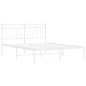 vidaXL Estructura de cama con cabecero metal blanca 140x200 cm vidaXL Estructura de cama con cabecero metal blanca 140x200 cm
