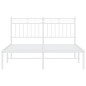 vidaXL Estructura de cama con cabecero metal blanca 140x200 cm vidaXL Estructura de cama con cabecero metal blanca 140x200 cm