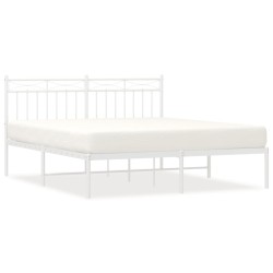 vidaXL Estructura de cama con cabecero metal blanca 160x200 cm