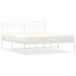 vidaXL Estructura de cama con cabecero metal blanca 160x200 cm vidaXL Estructura de cama con cabecero metal blanca 160x200 cm