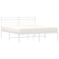 vidaXL Estructura de cama con cabecero metal blanca 160x200 cm vidaXL Estructura de cama con cabecero metal blanca 160x200 cm