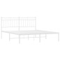 vidaXL Estructura de cama con cabecero metal blanca 160x200 cm vidaXL Estructura de cama con cabecero metal blanca 160x200 cm
