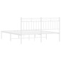 vidaXL Estructura de cama con cabecero metal blanca 160x200 cm vidaXL Estructura de cama con cabecero metal blanca 160x200 cm